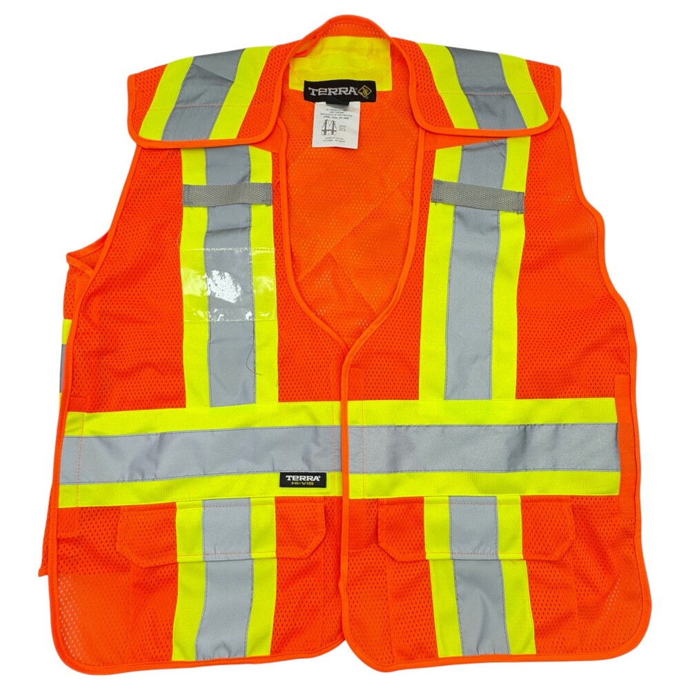 Orange High Visibility Reflective Vest Safety Class 2 Type R Terra Hi-Vis S/M